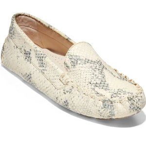 New Cole Haan Flats - Evelyn Snakeskin Embossed Leather Driver